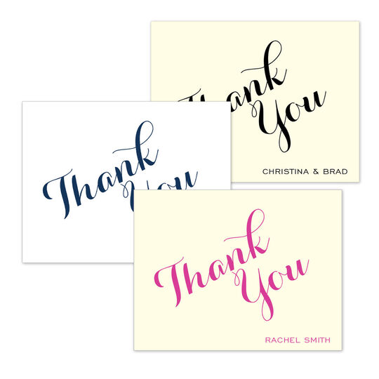 Sincerely Thank You Folded Note Cards - Raised Ink